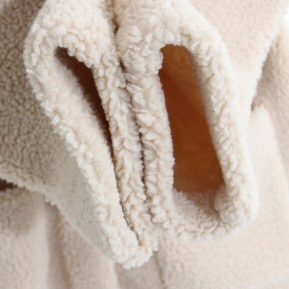& Other Stories Faux Shearling Coat Light Beige Cream Wool Teddy Size Small - Picture 8 of 16